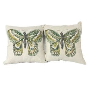 IKEA Rotfjaril Butterfly 20x20 Set Of 2 Includes Pillows Ramie Cotton